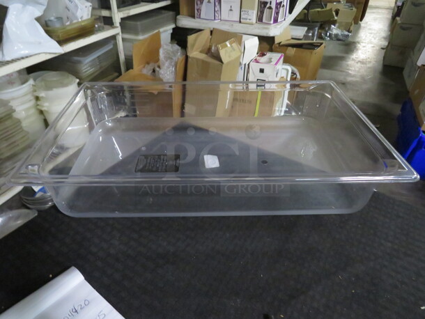 One NEW Vollrath Full Size 4 Inch Deep Clear Food Storage Container. #8004410 - Image 1 of 1