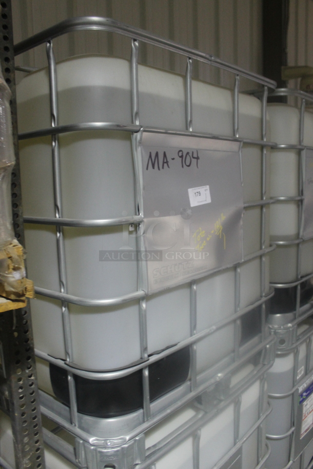 White Poly Tank in Metal Cage. BUYER MUST REMOVE. - Image 2 of 4