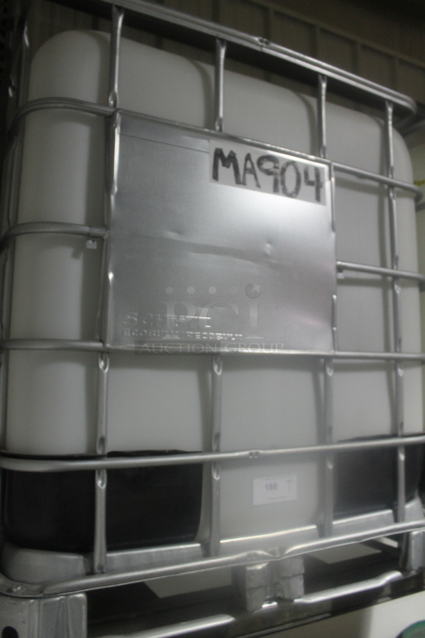 White Poly Tank in Metal Cage. BUYER MUST REMOVE. - Image 2 of 3
