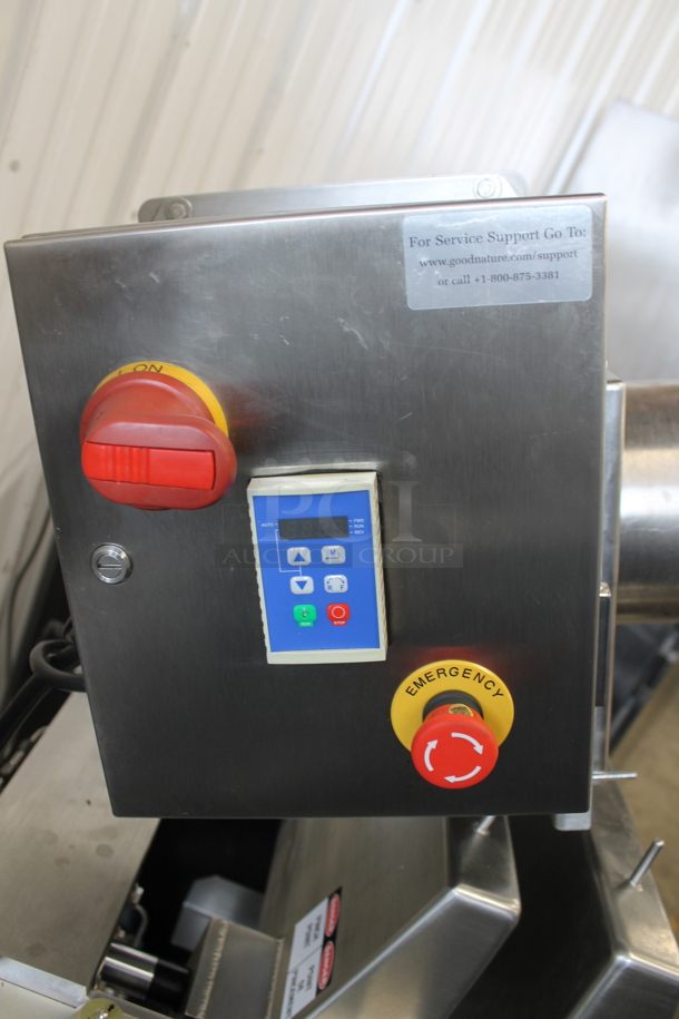 2017 Goodnature EG-260 Stainless Steel Commercial Floor Style Cold Press Juicer on Commercial Casters. 230 Volts, 1 Phase.  - Image 3 of 12