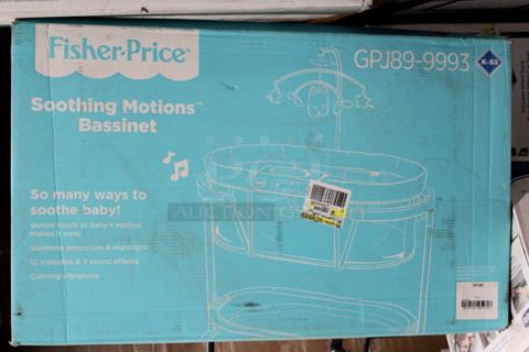 Fisher-Price GPJ89-9993 Soothing Motions Bassinet, Ocean Sands 
WIDTH: 37 DEPTH: 27.16HEIGHT: 48