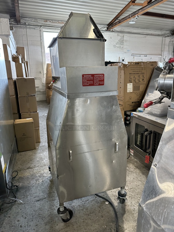 Superior HDMF62 Stainless Steel Commercial Floor Style Horizontal Tortilla Masa Extruder Feeder on Commercial Casters. 230 Volts, 3 Phase. - Image 6 of 8