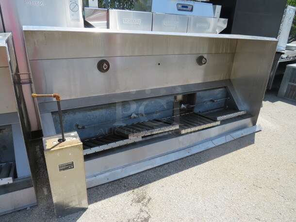One Aerolator Stainless Steel Hood System With Lights, Filters, Piping, Ansul And Box. #ASW2. 108X48X24