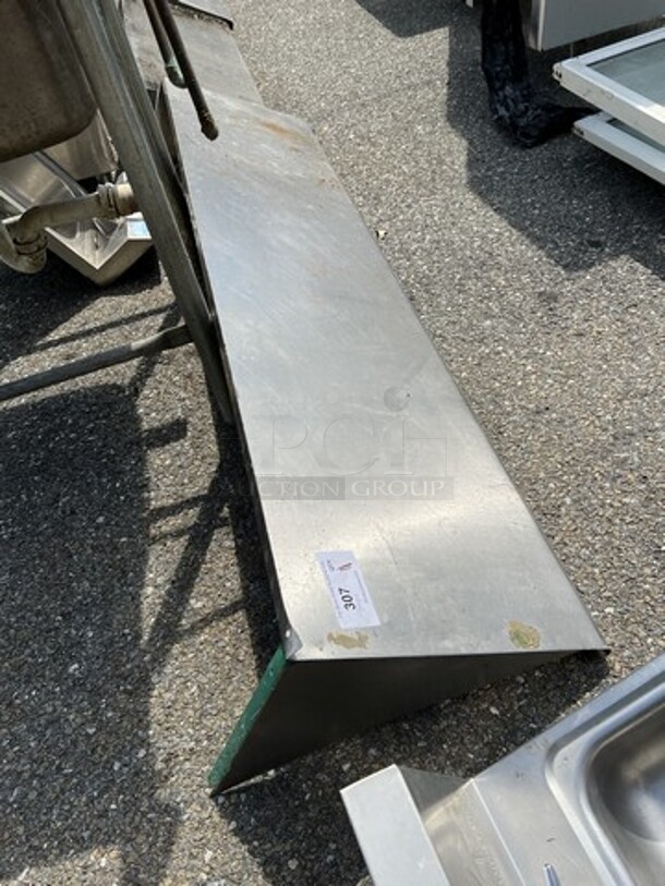Stainless Steel Shelf w/ Wall Mount Brackets. 72x18x14 - Image 3 of 3
