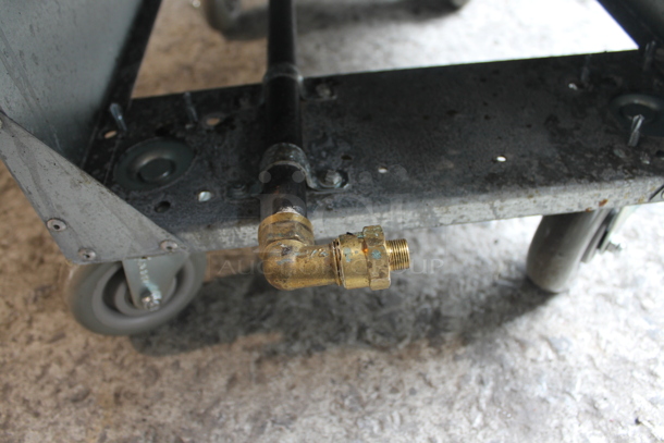 Standard Range SR-F4-LP Stainless Steel Commercial Floor Style Propane Gas Powered Deep Fat Fryer w/ 2 Metal Fry Baskets on Commercial Casters. 120,000 BTU. - Image 7 of 10