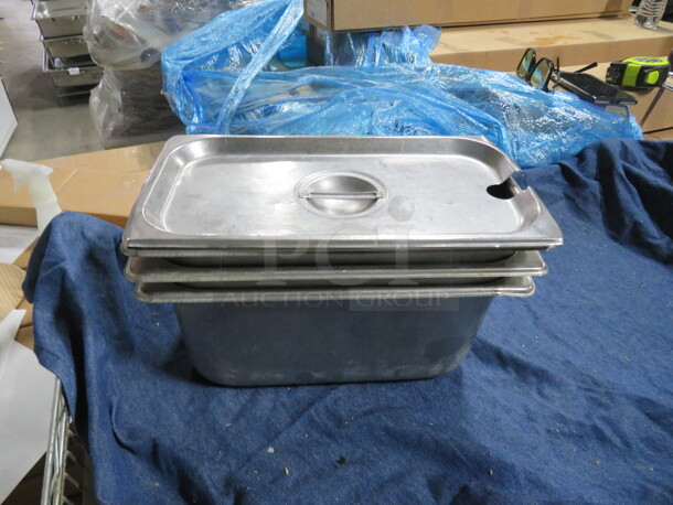 1/3 Size 6 Inch Deep  Hotel Pan With Lid. 3XBID - Image 1 of 1