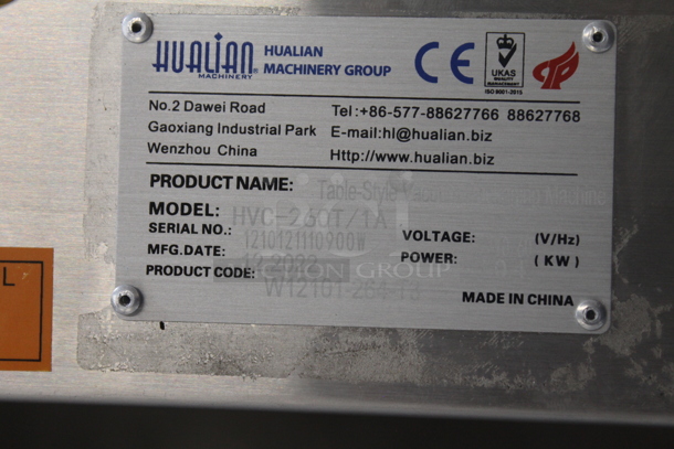 BRAND NEW SCRATCH AND DENT! 2022 Hualian HVC-260T/1A Stainless Steel Commercial Countertop Vacuum Sealer. 120 Volts, 1 Phase. Tested and Working! - Image 7 of 7