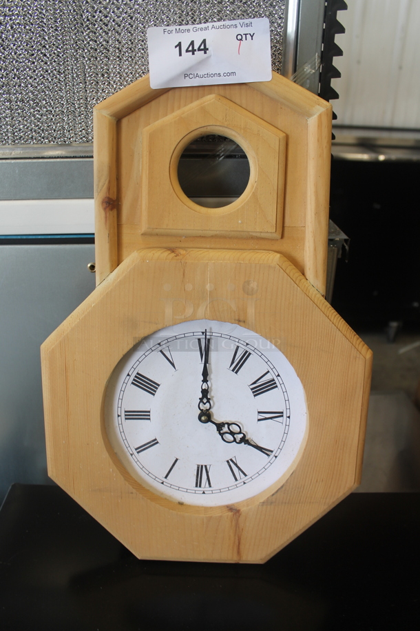 Wooden Wall Mount Clock. - Image 1 of 5