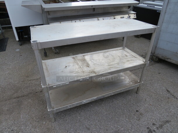 One Aluminum Shelving With 3 Shelves. 48X20X36 - Image 1 of 1