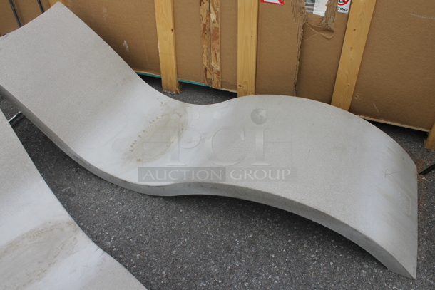 2 Tan Poly Ledge Lounger Chairs. 2 Times Your Bid! - Image 3 of 7