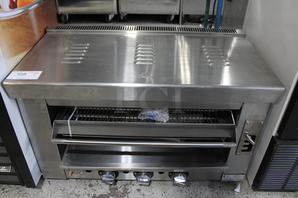 BRAND NEW SCRATCH AND DENT! Cooking Performance Group CPG 351S36SBL Stainless Steel Commercial Propane Gas Powered Salamander Broiler Cheese Melter. 36,000 BTU. - Image 2 of 6