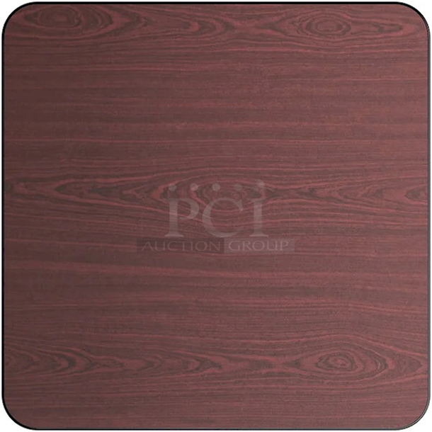 NEW! IN THE BOX! Lancaster Table & Seating 36" x 36" Laminated Square Table Top Reversible Cherry / Black. - Image 1 of 3