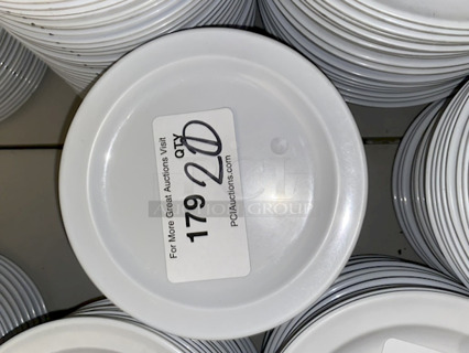 OUTSTANDING!! Thunder Group NS107W 7 1/4" Narrow Rim Nustone White Melamine Plates. 20x Your Bid