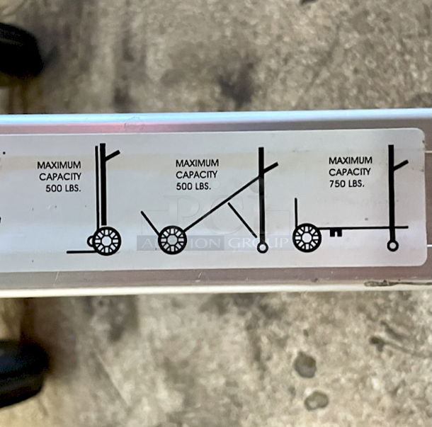 AWESOME! ULINE H-4124 3-In-1 Hand Truck w/ 28"x8" Folding Nose Extension, Capacity: 500 lbs. hand truck and 45º incline; 750 lbs. platform. - Image 6 of 7