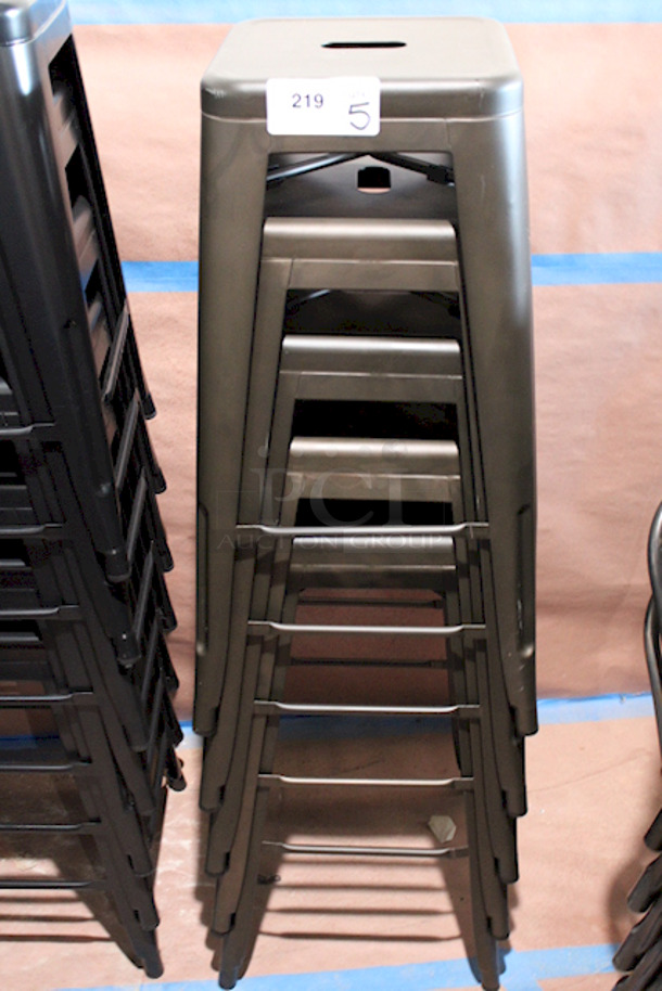 FABULOUS! FDW Metal TDS-430-Bronze Bar Stools , Counter Height, Stackable, Indoor Outdoor 16-1/2x16-1/2x30. 5x Your Bid - Image 4 of 4