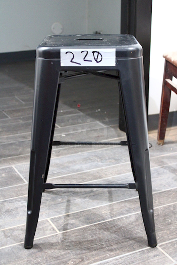 FABULOUS! FDW Metal TDS-424-Black Bar Stools , Counter Height, Stackable, Indoor Outdoor 16-1/2x16-1/2x30. 6x Your Bid - Image 6 of 6