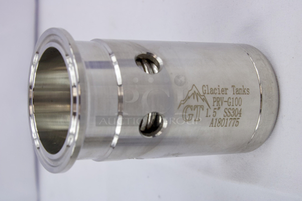 NEW/NEVER USED Glacier Tanks 1-1/2" Tri-Clamp Connection Pressure Relief Valve – 304 Stainless Stee l– Relives Interior Tank Pressure When It Rises Over 14.7 PSI, Prevents Interior Pressure From Going Below -1.5 PSI. 3x Your Bid - Image 2 of 4