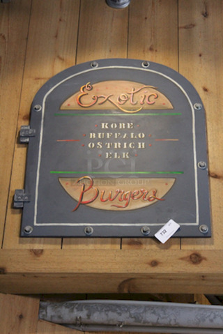 AWESOME! Industrial Styled Wood Sign, Customizable!
Approx. 36x40
Winning Bidder Must Remove. A ladder Will be required. 