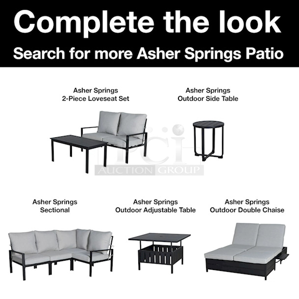 AWESOME! Mainstay Asher Springs 2-Piece Outdoor Rocker Set- Black Frame & Gray Cushions - Image 3 of 9