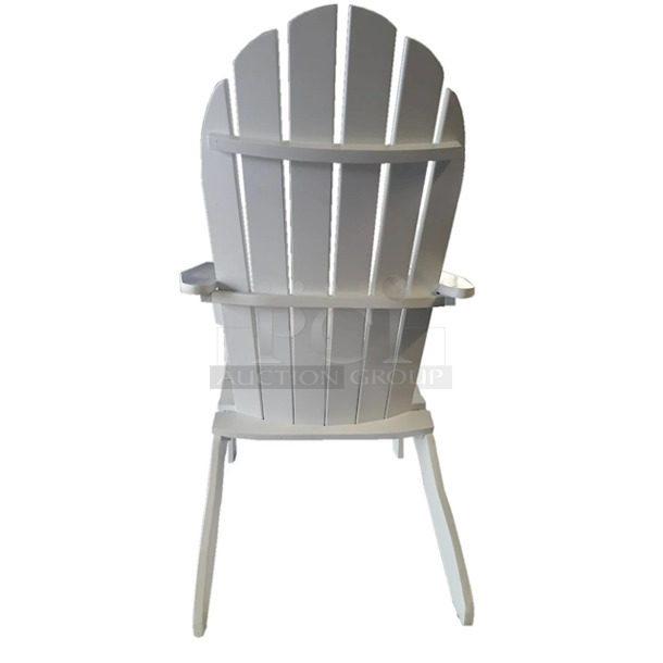 LOUNGE!! Mainstays Wood Outdoor Adirondack Chair, White Color - Image 5 of 9