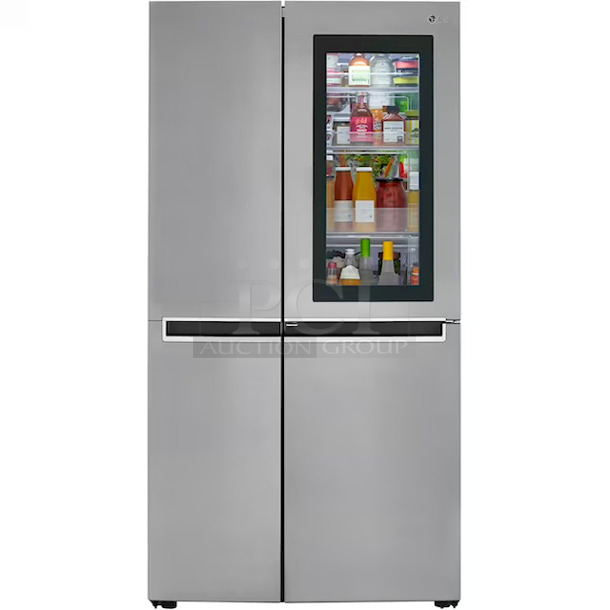 LG Model: Model #LRSES2706V InstaView 27-cu ft Side-by-Side Refrigerator with Ice Maker (Platinum Silver)