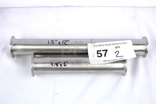 NEW-NEVER USED Glacier Tanks 1-1/2” Tri-Clamp - Sanitary Spools Tube. 8” & 12” 2x Your Bid - Image 3 of 3