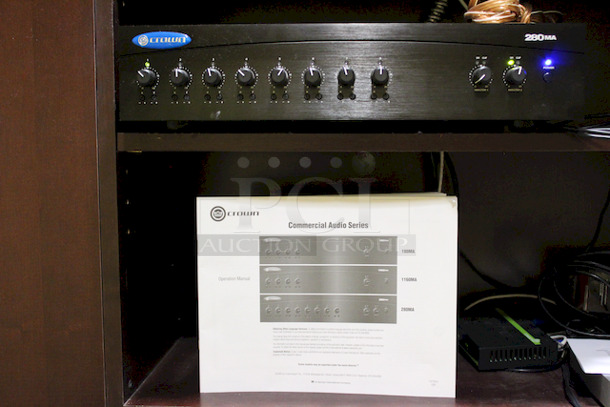 Crown Audio 280MA Mixer Amplifier - 8 Inputs Dual 80 Watt Power Amplifiers