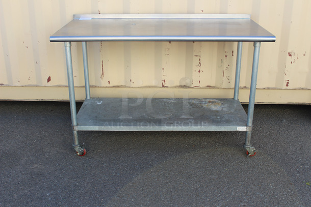 AMAZING! Stainless Steel Prep-Table With Undershelf On Commercial Casters!! 60x30x39-1/2 - Image 1 of 7