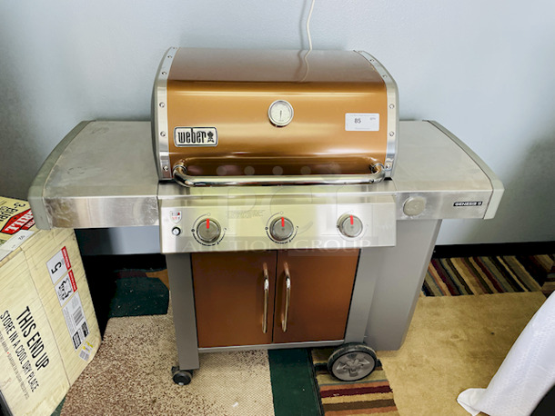 NEW/NEVER USED! Weber Genesis II E-315 3 Burner Liquid Propane Grill, Copper. iGrill3 Compatible w/ App Connected Thermometer. 