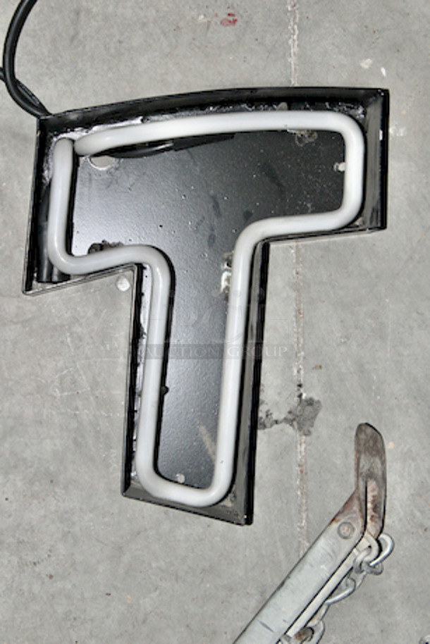 NEON Black Letter "T" 11x3x13-3/4 - Image 1 of 1