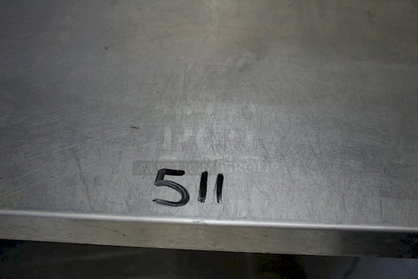 SCORE! Regency  600WS1248 18 Gauge Stainless Steel 12" x 48" Solid Wall Shelf - Image 5 of 5