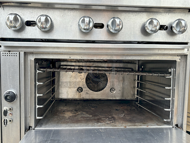 HEAVY DUTY! 36" 6 Burner Range With Convection Oven Base On Commercial Casters, Natural Gas.  - Image 3 of 5