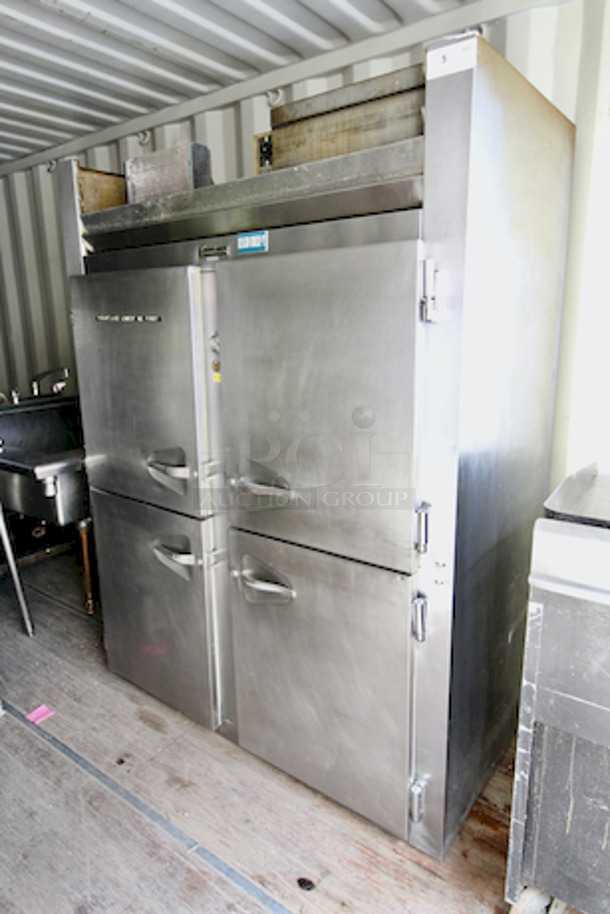 SWEET! Traulsen RHT232WUT-HHS Stainless Steel 51.6 Cu. Ft. Half Door Two Section Reach In Refrigerator - Specification Line, 115v 8.2amp 58x34x72  - Image 2 of 3