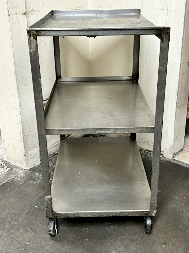 Equipment Stand With Double Under-Shelf Storage On Commercial Casters, Stainless Steel.  - Image 5 of 5