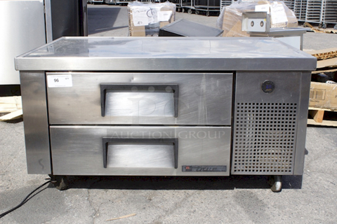 True TRCB-48 48" Chef Base w/ (2) Drawers - 115v. Tested. Turns On drops Down To Temp.