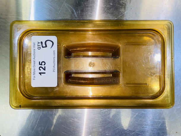 SWEET! Cambro High Temp Amber EN631-1 1/3 Pan Lids.  

5x Your Bid - Image 2 of 3
