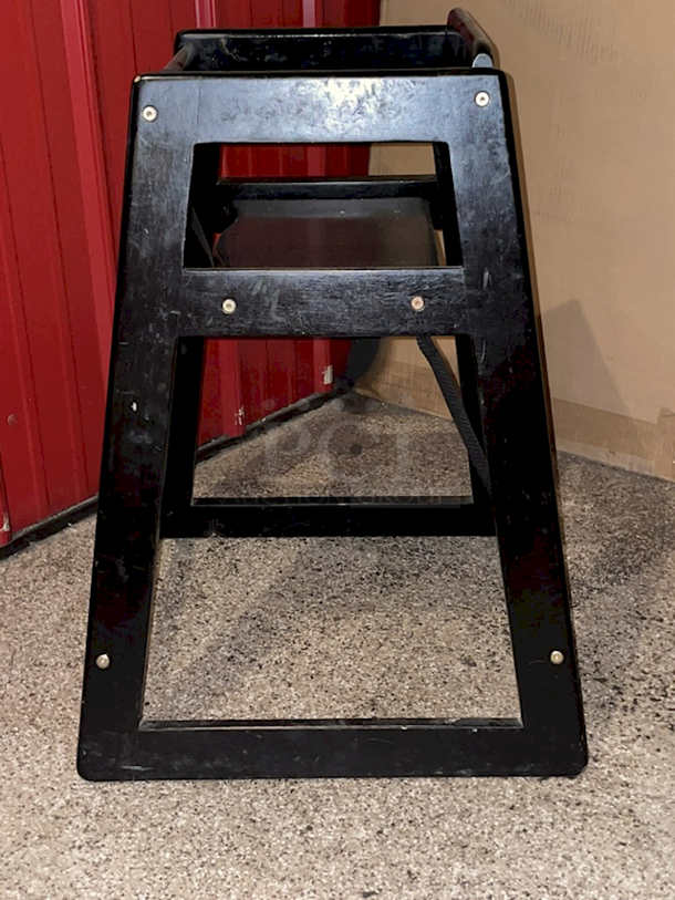 Wooden Highchair With Safety Straps, Black. - Image 6 of 9