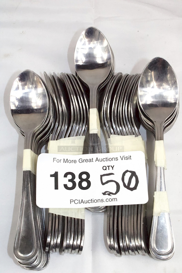 NICE! 50 Stainless Steel Spoons. 50x Your Bid - Image 1 of 3