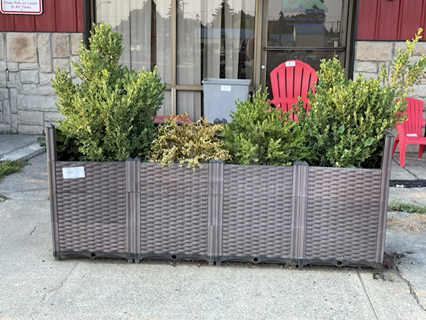 VEVOR Plastic Raised Garden Bed, Set of 4 Planter Grow Boxes, 20.5" H Self-Watering Elevated for Flowers, Vegetables, Fruits, Herbs, Indoor/Outdoor Use, Brown Realistic Rattan