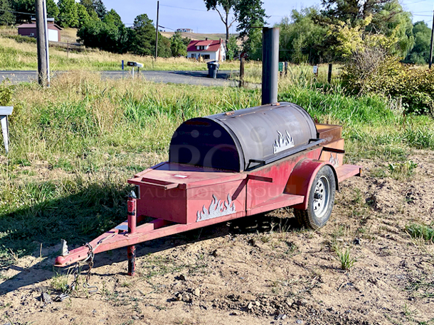SMOKING DEAL!! BBQ Smoker Trailer. Includes Front Gear Storage Area.  - Image 3 of 8