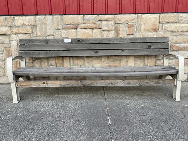 WEATHER PROOF!! 2x4basics 90134ONLMI Hopkins 6ft Bench, Solid Wood Frame & Seating With Eucalyptus Ends & Integrated Cup Holders In Each Arm Rest. Can Be Easily Modified To Any Size Between 2-6ft. 72x40x33 - Image 2 of 4