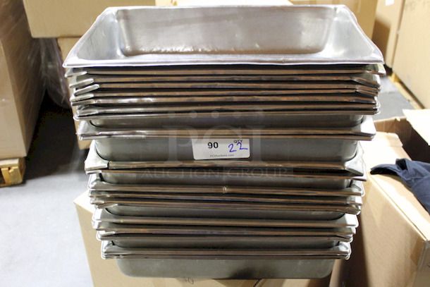 HUGE LOT! 22 Full Size Hotel Pans, 4" Deep. 22x Your Bid.  - Image 1 of 4