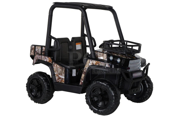 IN THE BOX! Dyncraft Realtree 24V UTV - Black. Realistic UTV Sounds, Suspension spring, Working Headlights, MP3 Input, Front Rack. - Image 2 of 6