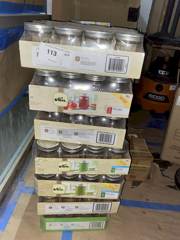 MASSIVE STACK!! (7) Cases of Kerr 12-Pack Mason Jars (16oz), 84 Jars In Total. 7x Your Bid - Image 1 of 1