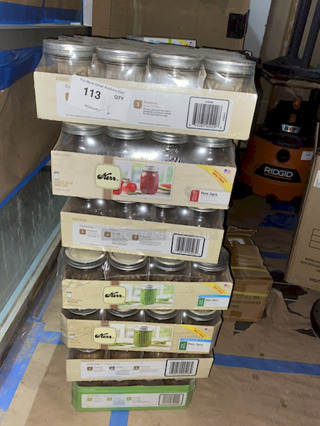 MASSIVE STACK!! (7) Cases of Kerr 12-Pack Mason Jars (16oz), 84 Jars In Total. 7x Your Bid