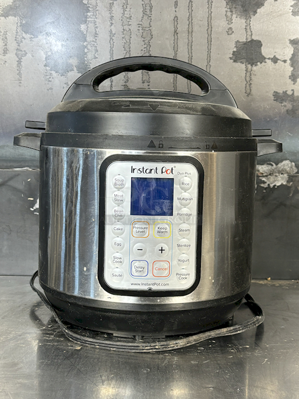 SWEET! Instant Pot® 9-In-1 ELECTRIC PRESSURE COOKER MODEL: Duo Plus 80
VOLUME: 8 Quart WORKING PRESSURE: 80kPa. 120V~ 60Hz 1200W AC ONLY - Image 1 of 3