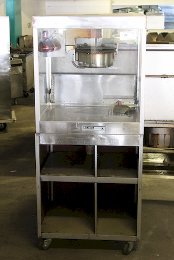 SWEET! Star Manufacturing Model 59 Popcorn Machine On Enclosed Cabinet Base With Commercial Casters