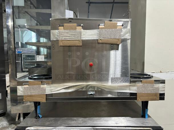 Brand New Bunn 38700.0015 Axiom 0/6 Twin 12 Cup Automatic Coffee Brewer with 6 Lower Warmers - 120/208-240V

 - Image 6 of 6
