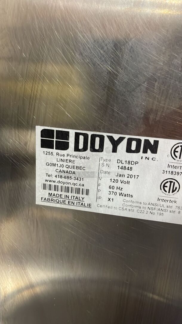 Doyon DL18DP Dough Sheeter w/ 2 Rollers for Sheets Up To 17" W, 120v
 - Image 3 of 6