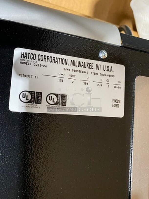 AWESOME! NEW IN THE BOX! Hatco Commercial Countertop Electric Powered Glo Ray Portable Heated Shelf! Model: GR2S24 SN: 9008651641 120V 60HZ 1 Phase - Image 5 of 8